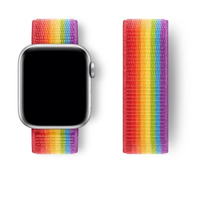 China Nylon Striped Cloth Apple Watch Band Sport Loop 38mm 42mm 44mm 40mm Nato Watchband For iWatch 4 5 6 for sale