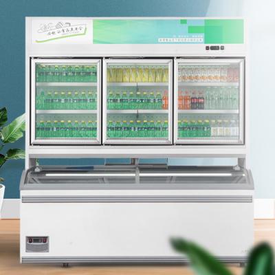 China Double-temperature Vertical Combi Freezer Below Freezer Above Freezer For Supermarket Convenience Store for sale