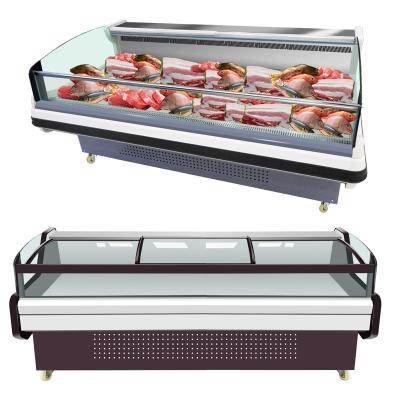 China Single-temperature Supermarket Fish Seafood Refrigerated Chiller Display Self Service Display Fresh Meat Counter for sale