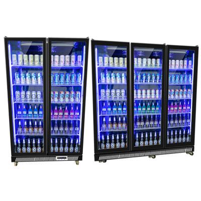 China Commercial Single-temperature Three Right Door Beverage Display Fridge Glass Refrigerator for energy drinks3 door commercial refrigerator for sale