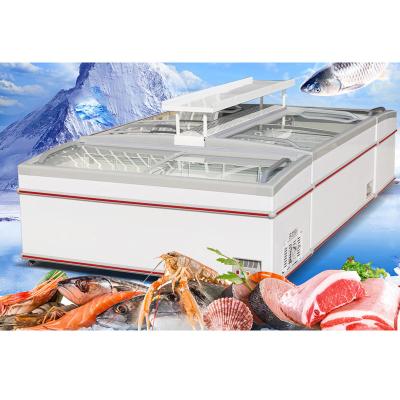 China Single-temperature supermarket combination island cabinet glass door freezer/deep freezing combination freezerdisplay freezer for supermarket for sale