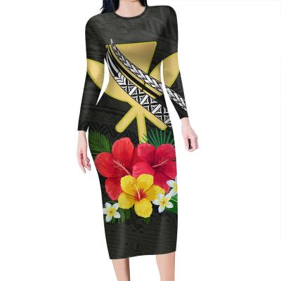 China 2021 Fashion Anti-Static Cheap Casual Women Dress Tender Polynesian Designs Print Latest Dress Floral Party Dresses For Women Long Dress for sale