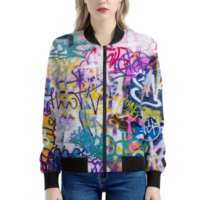 China 2021 new arrival women's jackets graffiti design women's jackets and coats available custom pattern QUICK DRY coated winter and autumn for sale