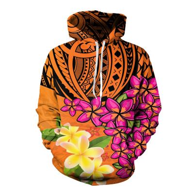 China Anti-wrinkle POD Women's Hoodies Printed Hawaiian Plumeria Polynesian Tribal Custom Hoodies For Women Trendy Casual Oversized Hoodies for sale