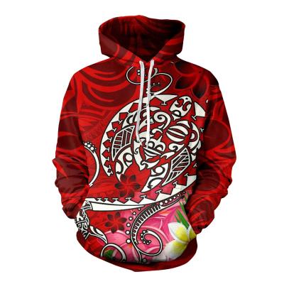 China Custom Animal Print Logo Hoodie Tribal Polynesian Hibiscus Turtle Anti-wrinkle Green Hoodie Pullover Hoodies Fall for sale