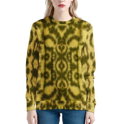 China Cheap Customizable Feminine Ladies Polyester Anti-wrinkle Sweatshirt Loose Christmas Sweater With Leopard All Pattern Print Oversized Women for sale