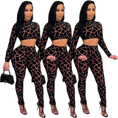 China MOQ 1 leisure wholesale women's sexy anti-pilling lines printing two sets for sale