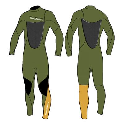 China 3/2mm Antibacterial Seaskin Mens Neoprene Chest Zip Fullsuit Snorkeling Surf Clothes Spearfishing Surfing Wetsuits for sale