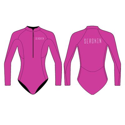 China Seaskin Anti-UV Womens Chest Zip 3/2mm Neoprene CR Long Sleeve Bikibi Wetsuit For Surfing Freediving Diving for sale