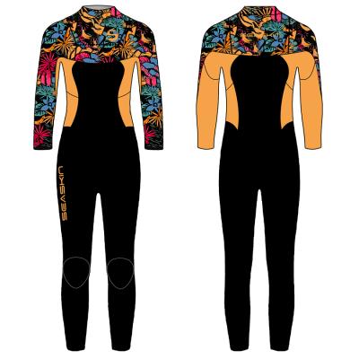 China Girls 3mm Neoprene Neoprene Chest Zipper Antibacterial Suit Surfing Diving Swimming Wetsuit for sale