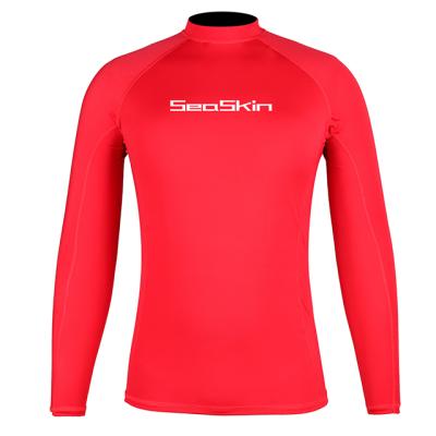 China Seaskin 220g Durable Customizable Long Sleeve Mens Long Sleeve Nylon Fabric Sun Protection Rash Guard for sale