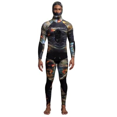 China Seaskin Men's Anti-UV 5mm Camouflage Neoprene Freediving Spearfishing Wetsuit for sale