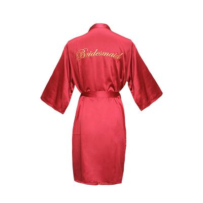 China Wedding Bridal Bridesmaid Lace Satin Silky Long Robes Ladies Womens Sleepwear Sleepwear QUICK DRY Bridesmaid Wedding Pajamas for sale