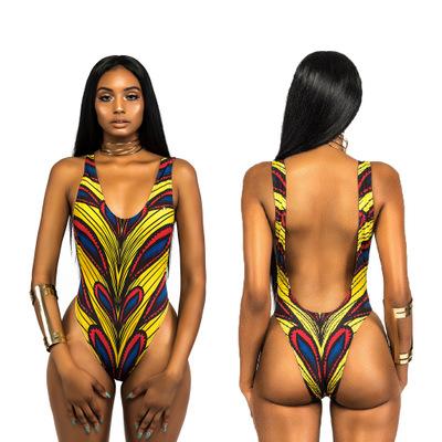 China Wholesale QUICK DRY Swimsuit Ladies Printed Halter One Piece Swimwear for sale