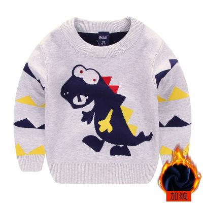 China Winter other explosion style children plus cashmere sweater boy knit sweater plus thick velvet children warm clothes for sale