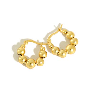 China Nickel Free Popular Elegant Pearl Circle Earrings YH393 2021 Geometric Round Circle Beaded Earrings for sale