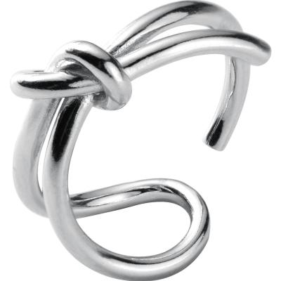 China Classic Nickel Free J5227 For Jewelry 925 Silver 14K Gold Double Plated Ring Open Knot Index Finger Ring 2021 for sale