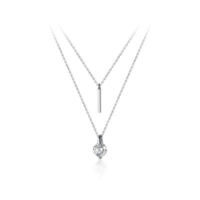 China New Arrivals D7493 Special Luxury Double Layer Sterling Silver 925 Jewelry Silver Chain Female Stick Diamond One Single W Small Nickel Free for sale