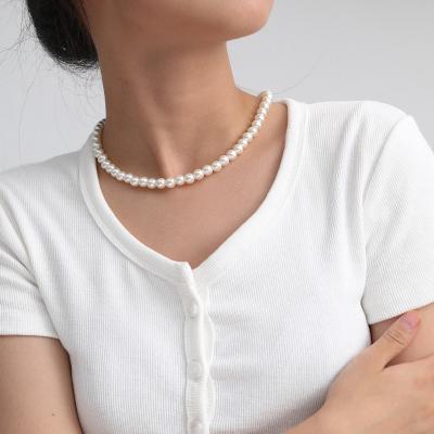 China C03028 BOHEMIA Jewelry Custom Beaded Choker Imitation Pearls Bead Pearl Choker Necklace Original Pearl Necklaces Bead Jewelry For Women for sale