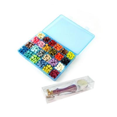 China 24 color eco-friendly custom octagon sealing wax beads packed in plastic box kit for stamp for sale