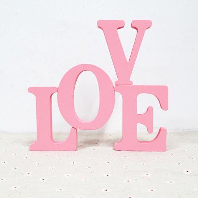 China Free Standing Unfinished Wooden Art Word MDF 3D Wooden Home Decoration Europe DIY Alphabet Letters Shaped by LOVE and Craft for sale