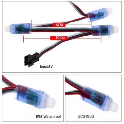 China Lighting Controller 12mm WS2811 RGB LED Full Color DC5V IP68 Pixel Waterproof Lights For Advertising for sale