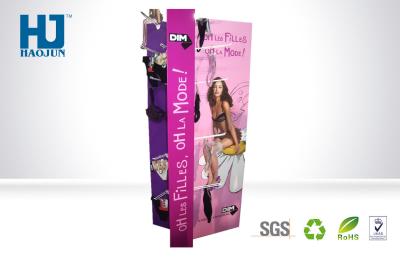 China Three Sides  Cardboard Display Shelves For Underwear , Promotional Paper Display for sale