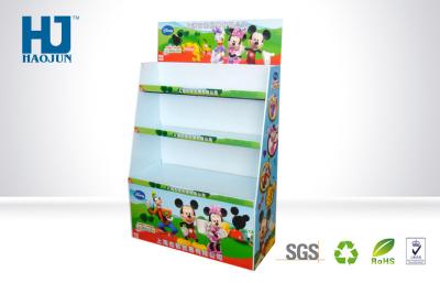 China Glossy Supermarket POP cardboard Display Stand with tray For Child Disney Toys for sale