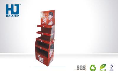 China Multi - function Red POP Cardboard Display With Pallet , Easy to assemble for sale