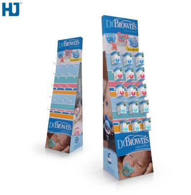 China CMYK Color Cardboard Display Shelves Customized Hooks Retail display  Baby Products cardboard display stand for sale