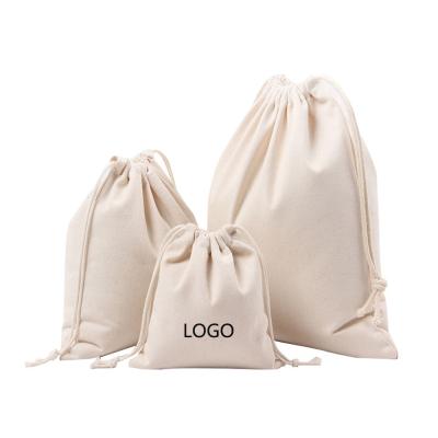 China Eco - Friendly Wholesale Small Pouch Cotton Canvas Drawstring Bags With Logo Printed for sale