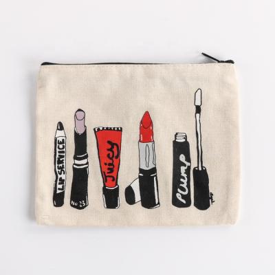 China Factory wholesale fashion eco-friendly ginzeal cotton canvas cosmetic bags with zipper for sale