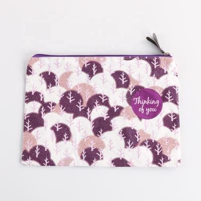 China Fashion design waterproof custom tyvek color printing small cosmetic bag with zipper for sale