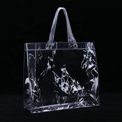 China Wholesale Recyclable Eco-Friendly Waterproof PVC Waterproof Transparent Clear Tote Bag for sale