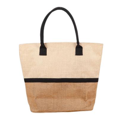 China Custom eco printed reusable splicing jute shopping bag eco friendly reusable jute tote bag for sale