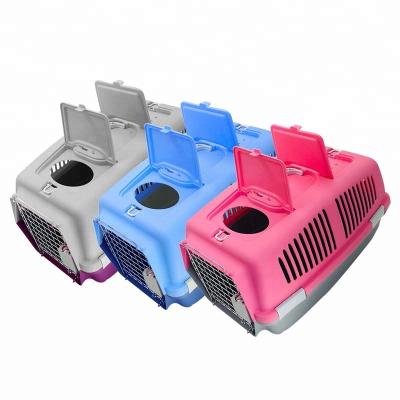 China Breathable Pet Carrier Portable Dog Air Cage Plastic Flight Cage for sale