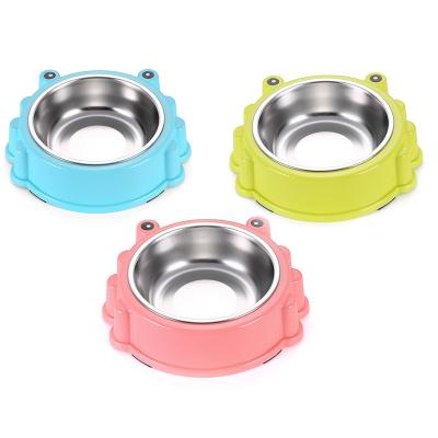 China Pet Shape Stainless Pet Plastic Viable Metal Pet Bowl Water Feeding Bowl For Dog Cat for sale