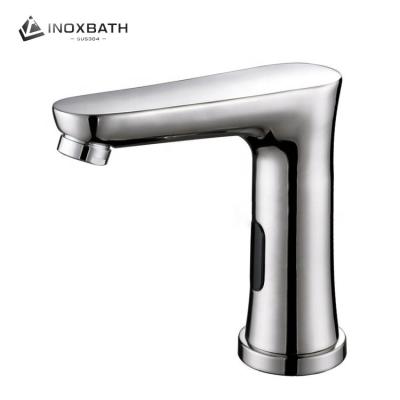 China Modern Professional Sensor Touchless Chrome Sense Basin Mixer Sink Bathroom Faucet Automatic Smart Brass Faucet for sale