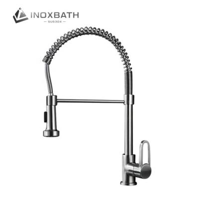 China Low Price CUPC Modern High Quality Magnetic Docking SUS304 Single Hole Brushed Nickel Kitchen Faucet With Pull Down Sprayer for sale