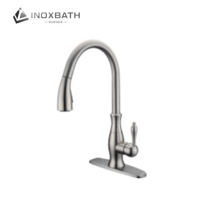 China Modern Hot Selling Single Hole CUPC Hot 360 Degree Rotation Chrome Cold Water Mixer Tap Kitchen Sink Faucet Long Neck Brass Filigree for sale