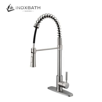 China Factory Wholesale Modern 360 Degree Rotation Countertop Waterfall 304 Stainless Steel Pull Down Tapware Kitchen Faucet Faucet for sale