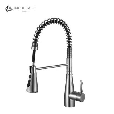 China 304 Deck Hot Mount Stainless Steel Mixer Tap 360 Degree Modern Rotating Single Cold Water Handle Kitchen Faucet for sale