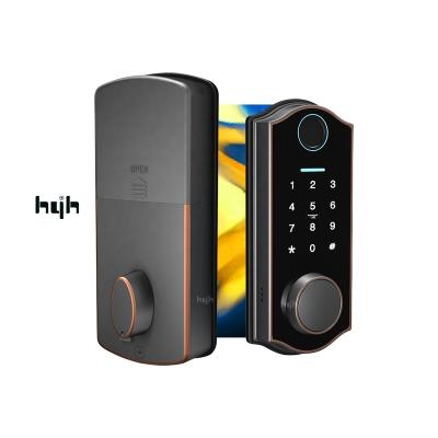 China Guangdong-hyh Smart Biometric Fingerprint Zinc Alloy Hardware Blue Tooth Deadbolt Door Lock By App Fingerprint Scanner for sale