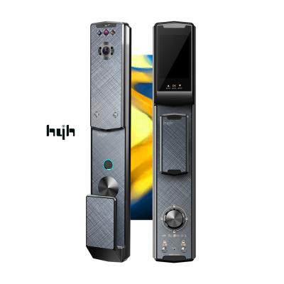 China Aluminum Alloy Guangdong-hyh Material Tuya Wifi Aluminum Fingerprint Smart Door Lock With Camera Face Recognition for sale