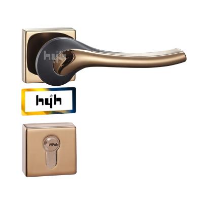 China Wooden Door/Panel Door/Glass Door Guangdong-hyh Hardware Gold Round Modern Door Locks For Room Doors Matt Lock Entry Door Lever Black With Lock for sale