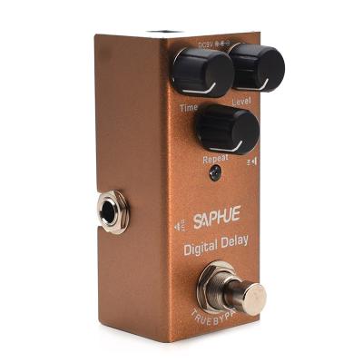 China True Bypass DC 9V Mini Single Type Time/Level/Repeat Pedal Digital Delay SAPHUE Electric Guitar Digital Delay Pedal Effect Knob for sale