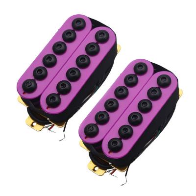 China Adjustable GUITAR Metal Double Coil Punk Electric Guitar Pickups Humbucker Neck / Purple Bridge Pickup for sale