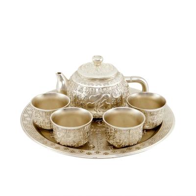 China Tea Metal Wine Viable Zinc Alloy Creative Exquisite Carving Cup for sale