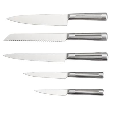 China Low MOQ Food Safe Durable Touch Stainless Steel Super Sharp Durable Hollow Handle Kitchen Knives Set for sale