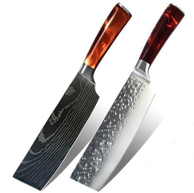 China Sustainable Top Selling Stamped Hammered Finished Stainless Steel Blade Kitchen Cleaver Cleaver Knife for sale